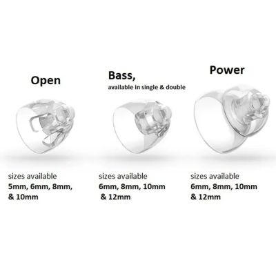 Oticon miniFit domes showing different styles