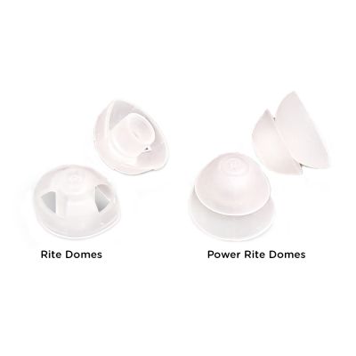 Oticon RITE domes showing open and power domes