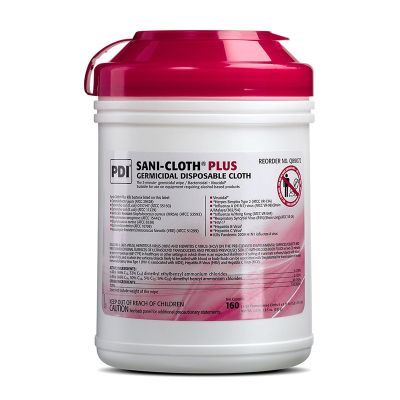 Sani-Cloth Plus Germicidal Disposable Wipes, Canister of 160,   833g
